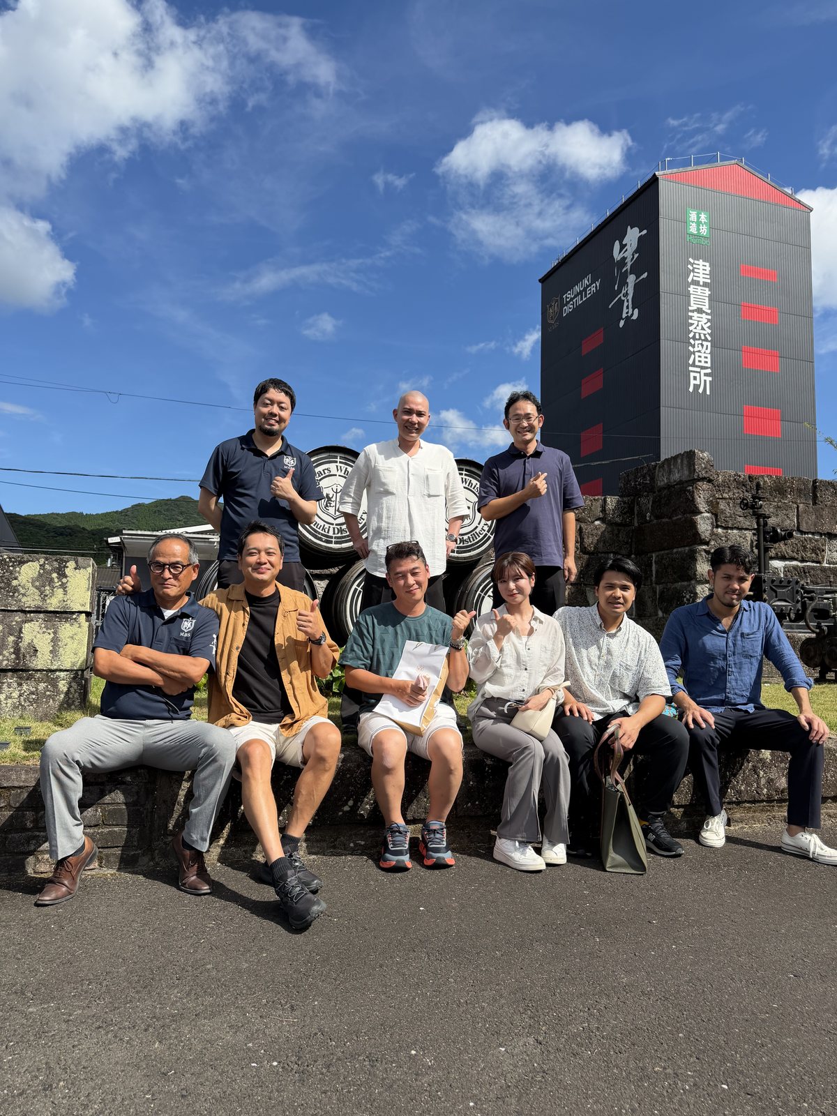 Group photo at Tsunuki Distillery